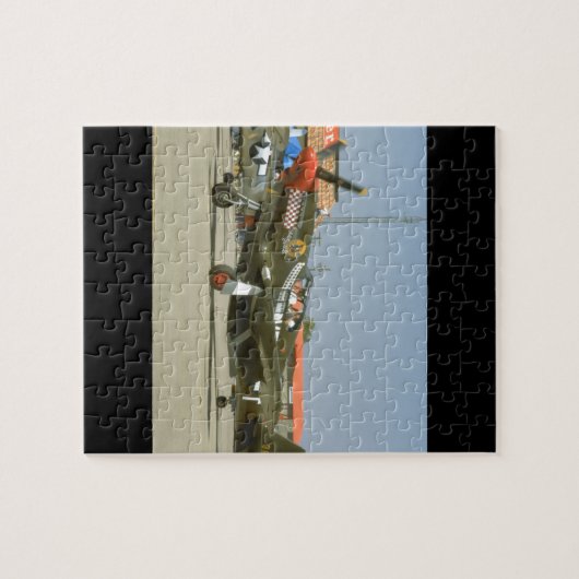 Grüner P51 Mustang, links Side_WWII Flugzeuge Puzzle (Horizontal)
