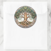 Grüner pagane Baum des Lebens  Runder Aufkleber (Tasche)