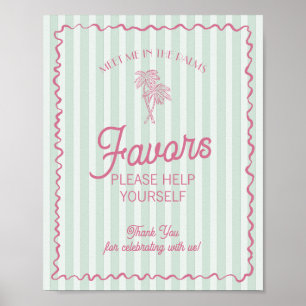 Grüner Palm springs Pastellstrand Liebhaber Poster