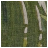 Grüner Palmblattleinendruck Stoff (Nahaufnahme)