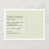 Grüner Palme-Sommerhochzeit Chic Save the Date Ankündigungspostkarte (Rückseite)