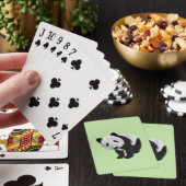 Grüner Panda-Welpe Spielkarten (In Situ)