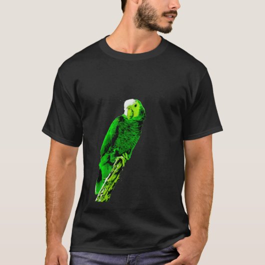 Grüner Papagei 6537 T-Shirt (Vorderseite)