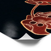 Grüner Papagei am Zweig Poster (Ecke)