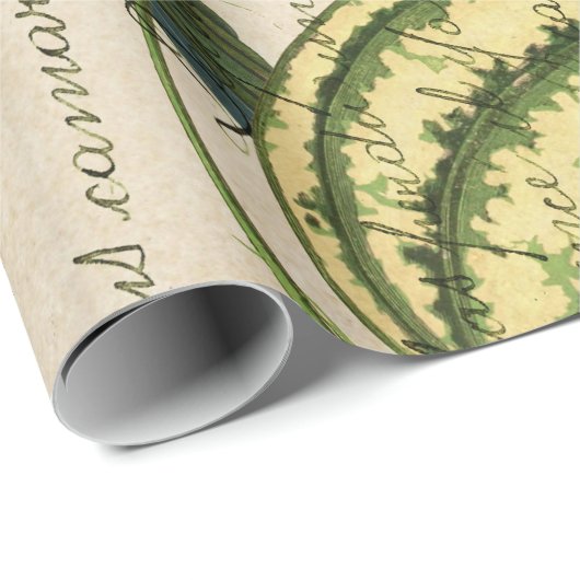 Grüner Papagei auf Zweig und Blätter Geschenkpapier (Rolleneckpunkt)