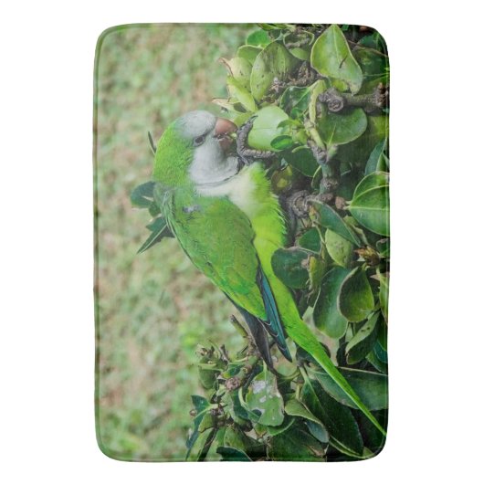 Grüner Papagei Badematte (Vorderseite Vertikal)