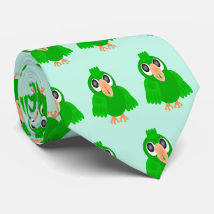 Grüner Papagei-Design Krawatte