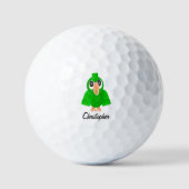 Grüner Papagei-Design personalisiert Golfball (Vorderseite)