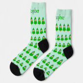 Grüner Papagei-Design Socken (Linkes Detail)