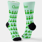 Grüner Papagei-Design Socken (Gewinkelt)
