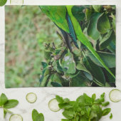Grüner Papagei Geschirrtuch (Gefaltet)