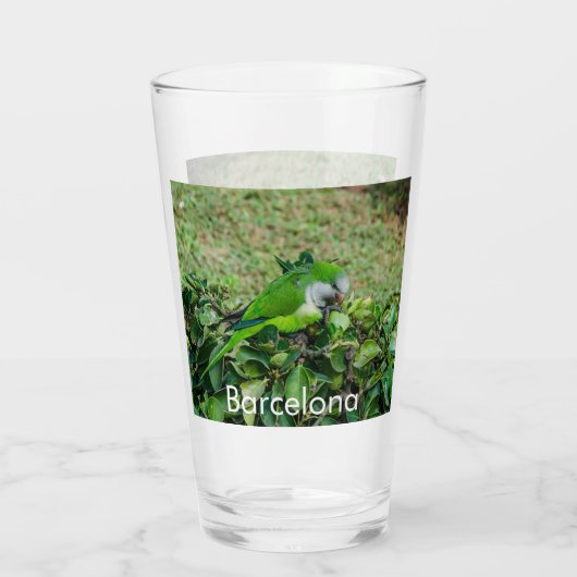 Grüner Papagei Glas (Rückseite)