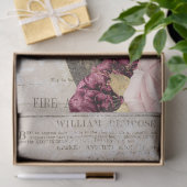 Grüner Papagei mit Rose auf Zeitungsdekoupage Seidenpapier (Geschenk)