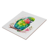 Grüner Papagei - Niedlicher Baby Bird Fliese (Seite)