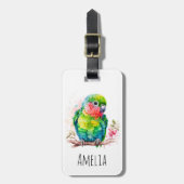Grüner Papagei - Niedlicher Baby Bird Gepäckanhänger (Vorderseite vertikal)
