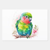 Grüner Papagei - Niedlicher Baby Bird Geschenkpapier Set (Vorderseite 2)