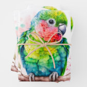 Grüner Papagei - Niedlicher Baby Bird Geschenkpapier Set (Beispiel)