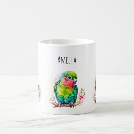 Grüner Papagei - Niedlicher Baby Bird Kaffeetasse (Mittel)