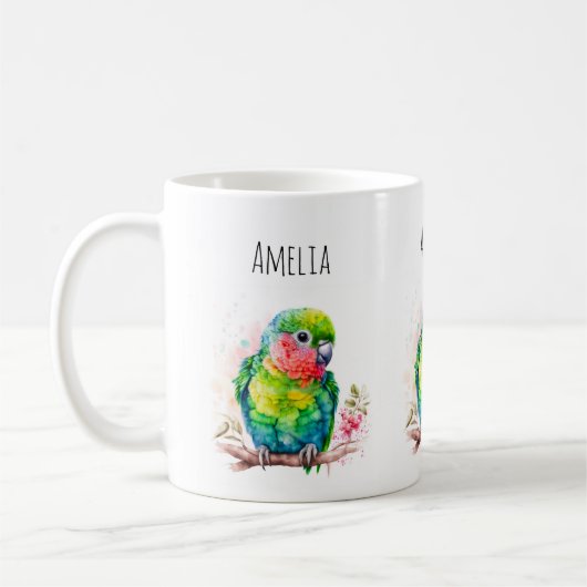 Grüner Papagei - Niedlicher Baby Bird Kaffeetasse (Links)