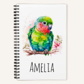 Grüner Papagei - Niedlicher Baby Bird Notizblock (Vorderseite)