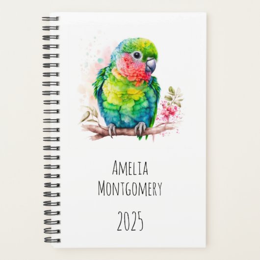 Grüner Papagei - Niedlicher Baby Bird Planer (Vorderseite)