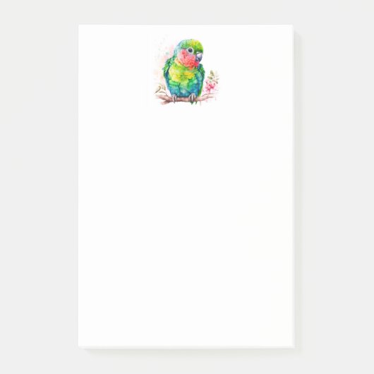 Grüner Papagei - Niedlicher Baby Bird Post-it Klebezettel (Vorderseite)