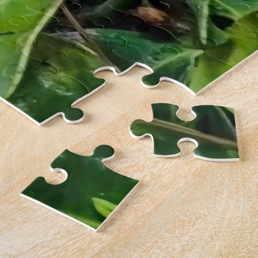 Grüner Papagei Puzzle (Seite)