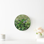 Grüner Papagei Runde Wanduhr (Zuhause)