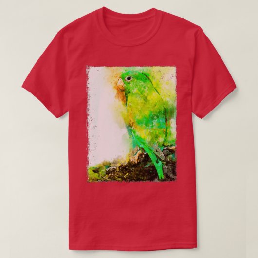 Grüner Papagei T-Shirt (Design vorne)