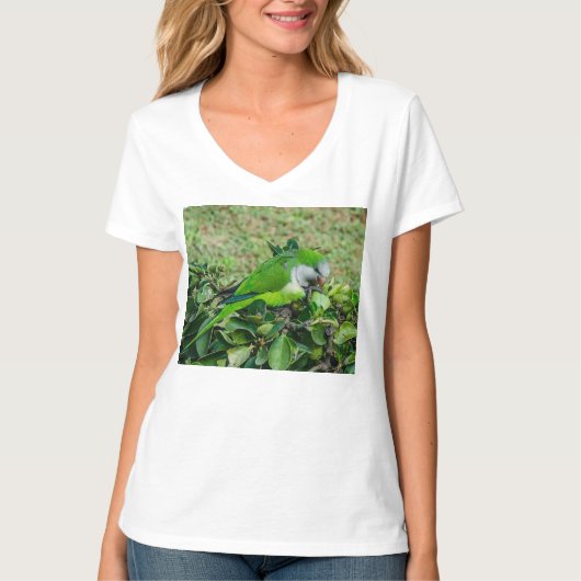 Grüner Papagei T-Shirt (Vorderseite)
