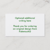 Grüner Papagei - Visitenkarteschablone Visitenkarte (Rückseite)