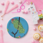 grüner Papageienpapier-Teller Pappteller (Party)