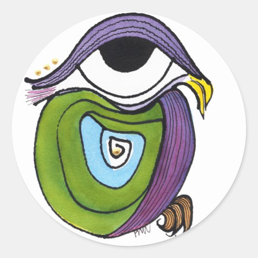 Grüner Papageiensticker, rund Runder Aufkleber (Vorderseite)