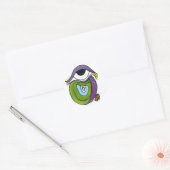 Grüner Papageiensticker, rund Runder Aufkleber (Umschlag)