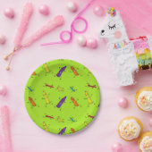 grüner Pappteller der glücklichen Zeichenstifte (Party)