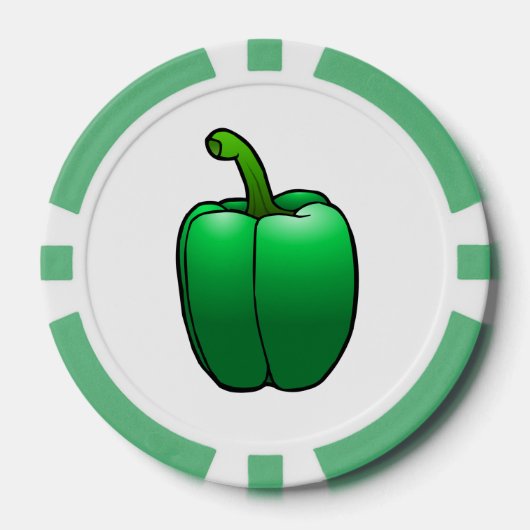 Grüner Paprika Pokerchips (Vorderseite)
