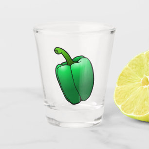 Grüner Paprika Schnapsglas