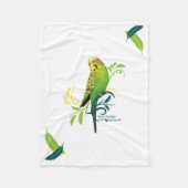 Grüner Parakeet Fleecedecke (Vorderseite)