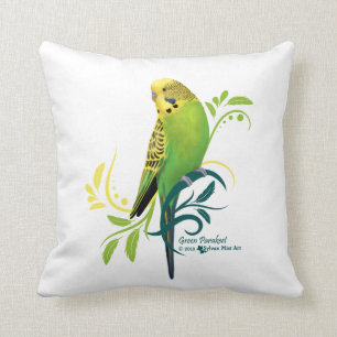 Grüner Parakeet Kissen