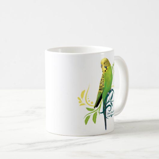 Grüner Parakeet Tasse (VorderseiteRechts)