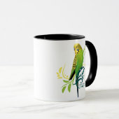 Grüner Parakeet Tasse (VorderseiteRechts)