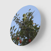 Grüner Paraketit Runde Wanduhr (Winkel)
