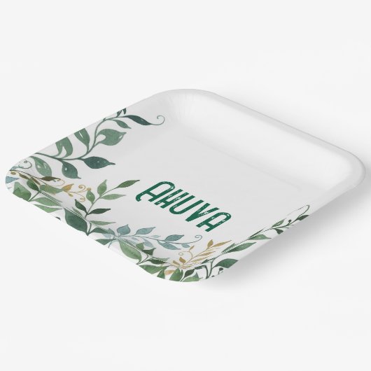 Grüner Party Pappteller (Gewinkelt)