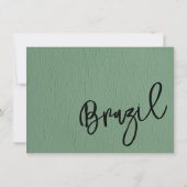 Grüner Pass für Brasilien Dankeskarte (Rückseite)