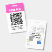 Grüner Pass - Impfzertifikat PVC Rosa Ausweis (Vorder- & Rückseite)