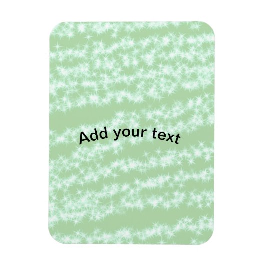 Grüner Pastell-Glitter-Funkel-Name-Text Boho Retro Magnet (Vertikal)