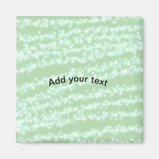 Grüner Pastell-Glitter-Sparkel-Name Text Boho Retr Magnet (Vorne)