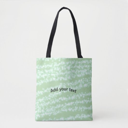 Grüner Pastell-Glitter-Sparkel-Name Text Boho Retr Tasche (Vorderseite)