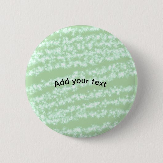 Grüner Pastell-Glitter-Sparkling-Name-Text Boho Re Button (Vorderseite)