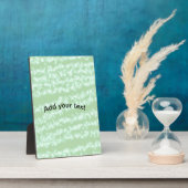 Grüner Pastell-Glitter-Sparkling-Name Text Boho Re Fotoplatte (Seite)
